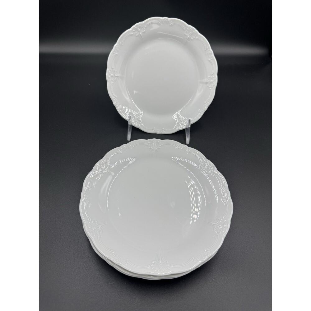 Set of 4 Alt Tirschenreuth 1838 7″ Bread & Butter Plates – White Embossed